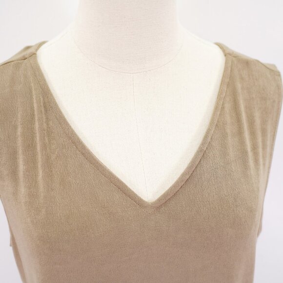Chico's Green 3 XL Sleeveless V-Neck Stretch Blouse Top - Picture 2 of 7